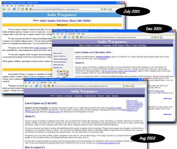 The website design from 2001 July to 2002 August