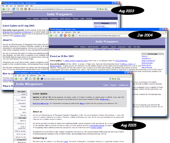 The website design from 2003 Aug to 2005 August